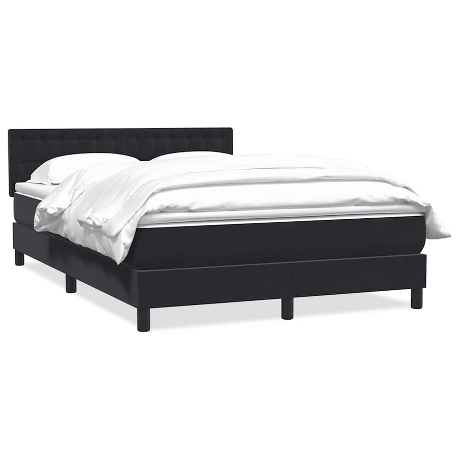 Boxspring met matras fluweel zwart 160x210 cm