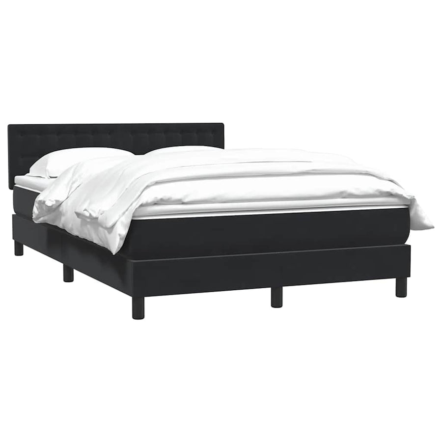 Boxspring met matras fluweel zwart 160x210 cm
