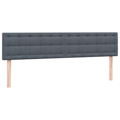 Boxspring met matras fluweel donkergrijs 180x210 cm