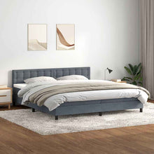 Boxspring met matras fluweel donkergrijs 180x210 cm