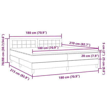 Boxspring met matras fluweel roze 180x210 cm