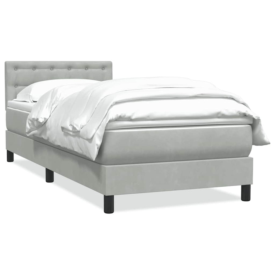 Boxspring met matras fluweel lichtgrijs 80x220 cm