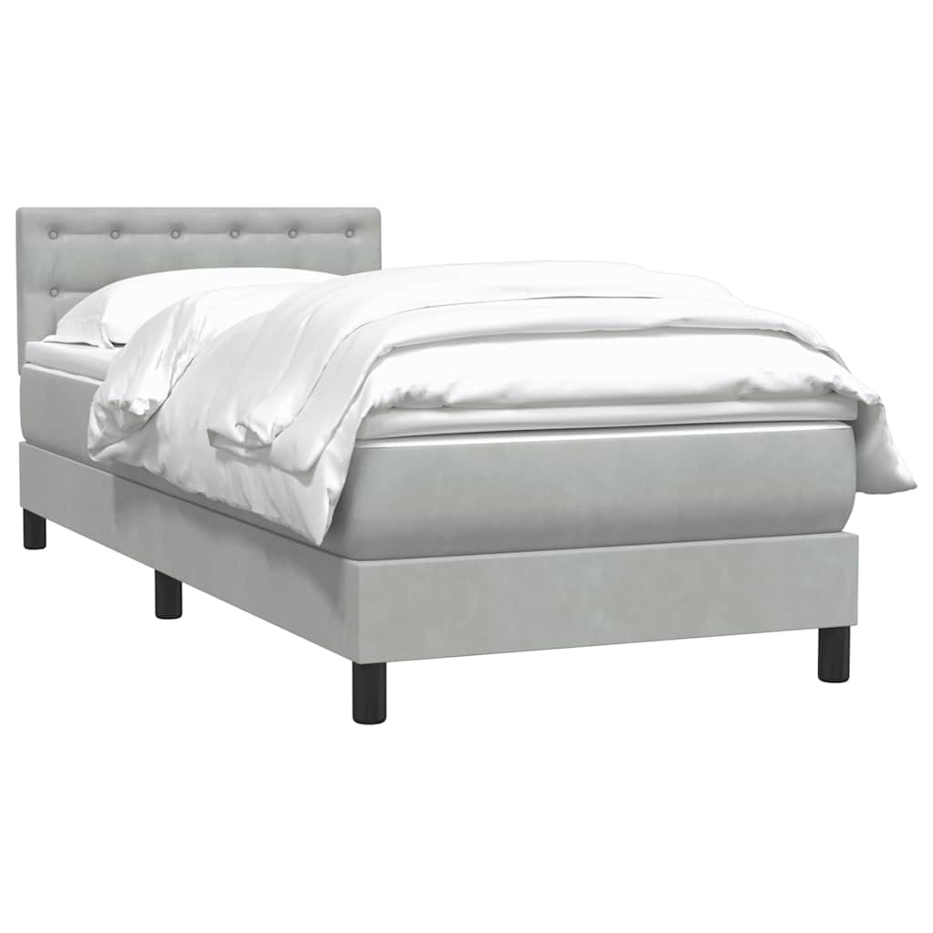 Boxspring met matras fluweel lichtgrijs 80x220 cm