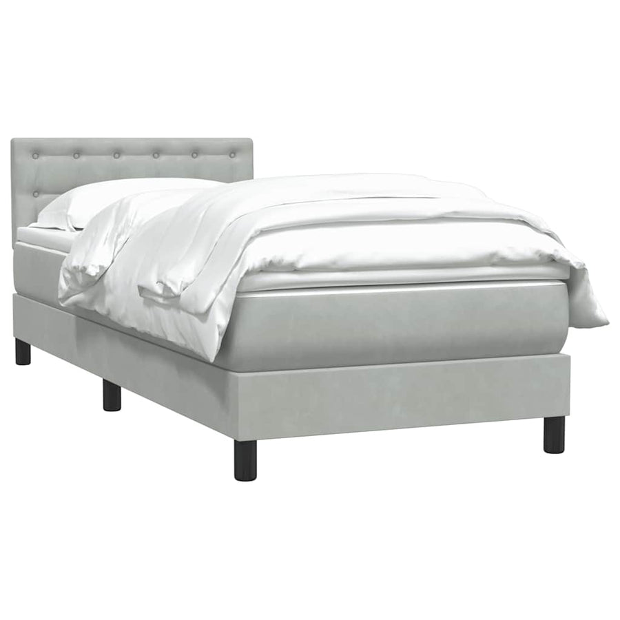Boxspring met matras fluweel lichtgrijs 80x220 cm