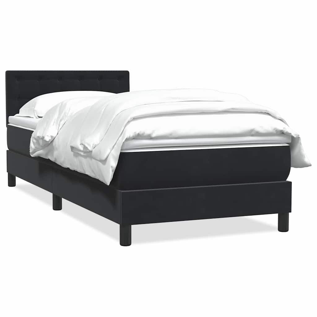 Boxspring met matras fluweel zwart 80x220 cm