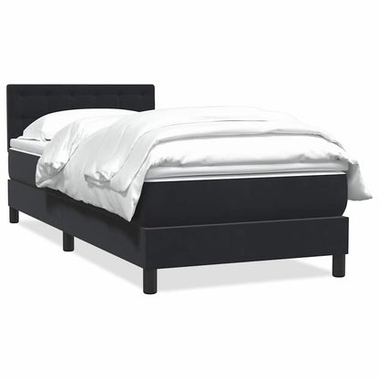 Boxspring met matras fluweel zwart 80x220 cm
