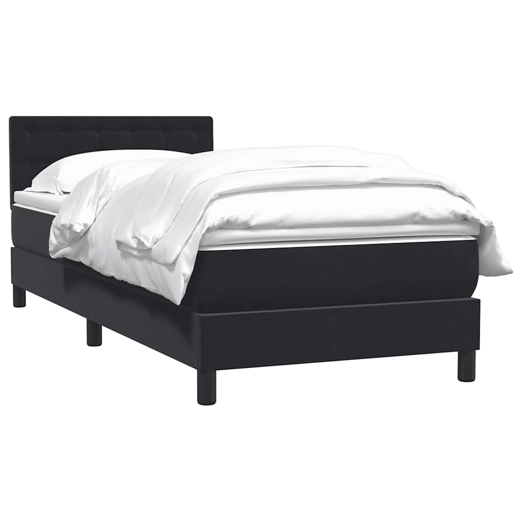 Boxspring met matras fluweel zwart 80x220 cm
