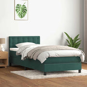 Boxspring 80x220 cm fluweel donkergroen
