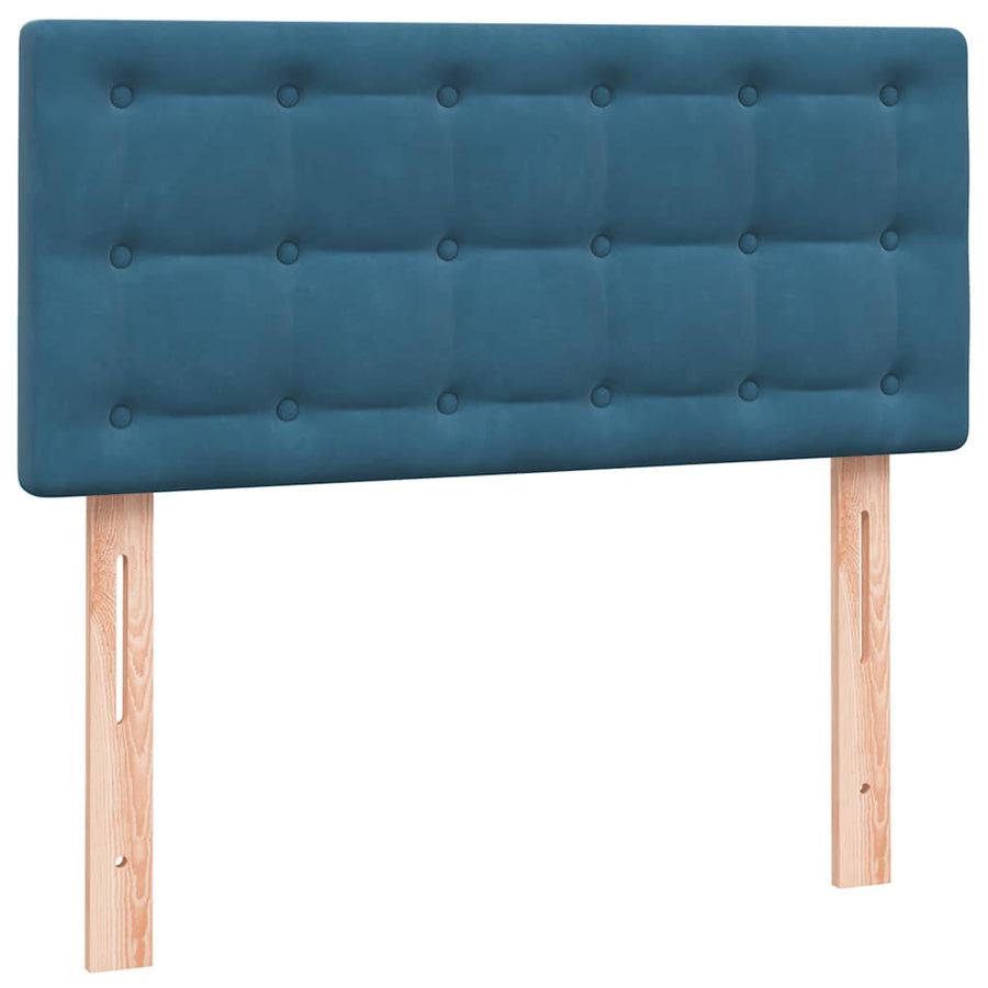 Boxspring met matras fluweel donkerblauw 80x220 cm