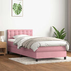 Boxspring met matras 90x220 cm roze fluweel