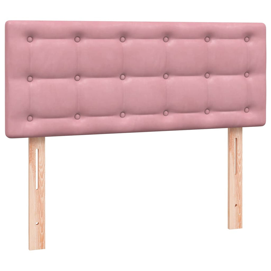Boxspring met matras fluweel roze 120x220 cm