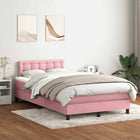 Box spring bed with velvet pink mattress 120x220 cm
