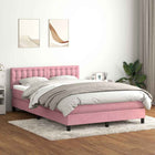 Boxspring met matras 140x220 cm roze fluweel