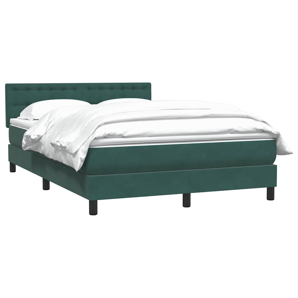 Boxspring met matras fluweel donkergroen 160x220 cm