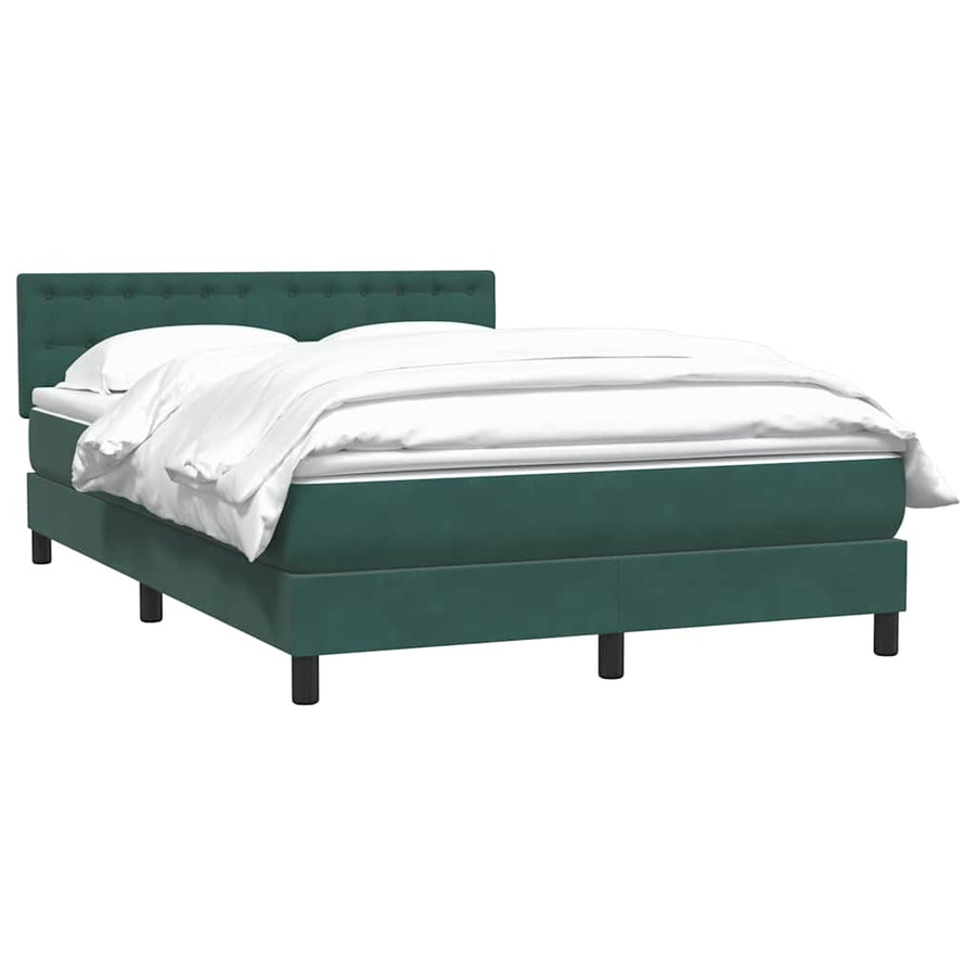 Boxspring met matras fluweel donkergroen 160x220 cm