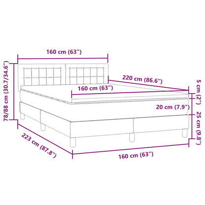 Boxspring met matras fluweel donkergroen 160x220 cm
