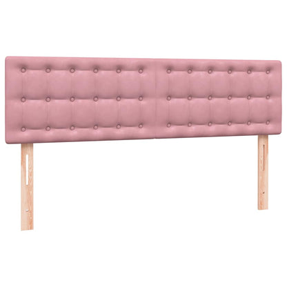 Boxspring met matras fluweel roze 160x220 cm