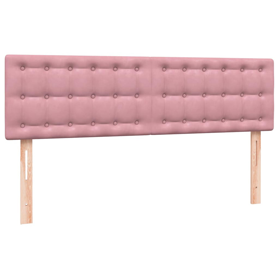 Boxspring met matras fluweel roze 160x220 cm