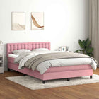 Boxspring 160x220 cm fluweel roze
