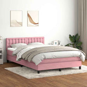 Boxspring 160x220 cm fluweel roze