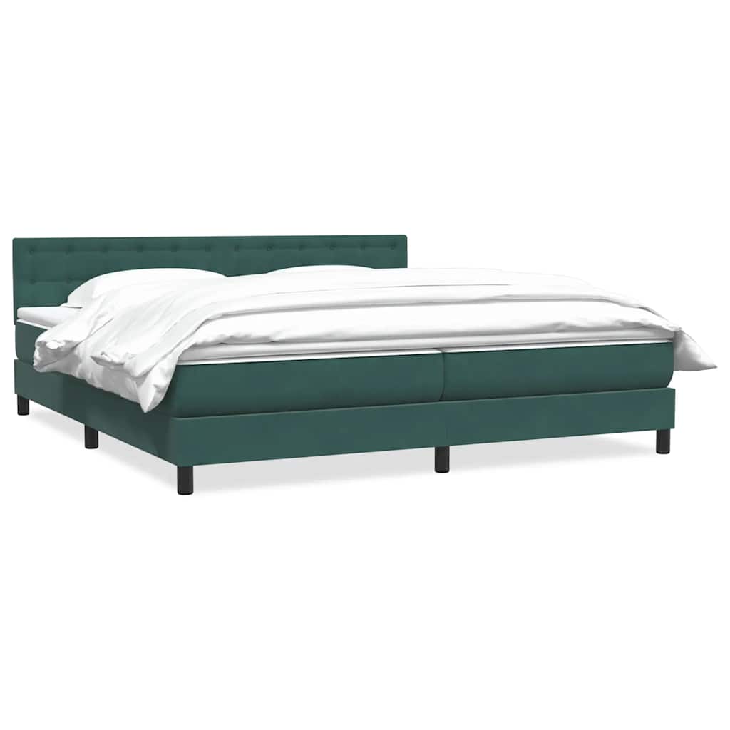 Boxspring Met Matras Fluweel 180 x 220 cm Donkergroen