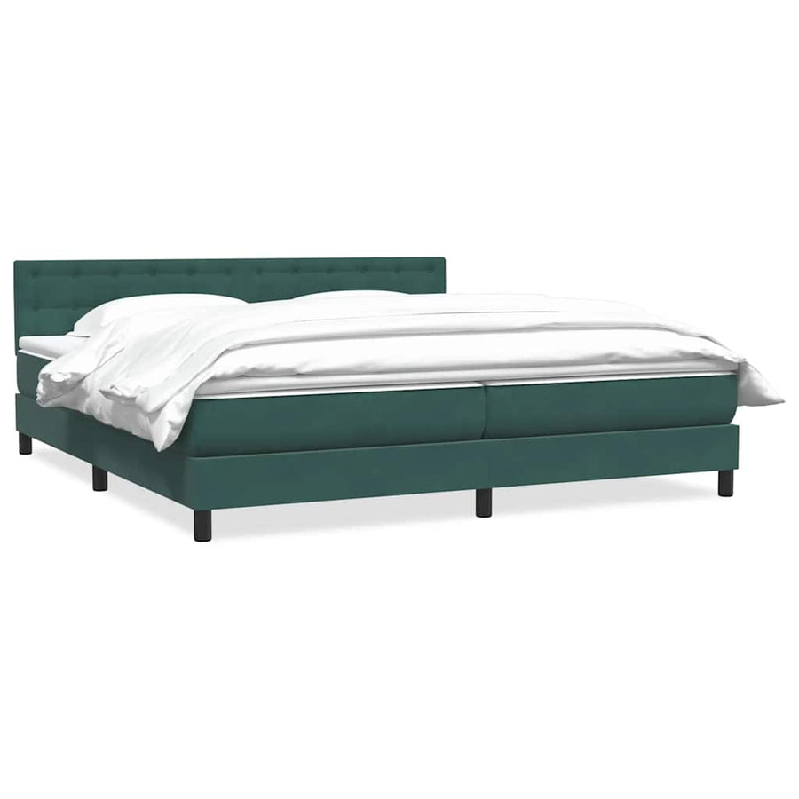 Boxspring Met Matras Fluweel 180 x 220 cm Donkergroen