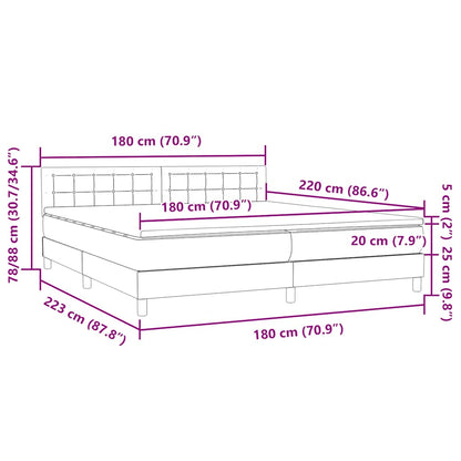 Boxspring Met Matras Fluweel 180 x 220 cm Donkergroen