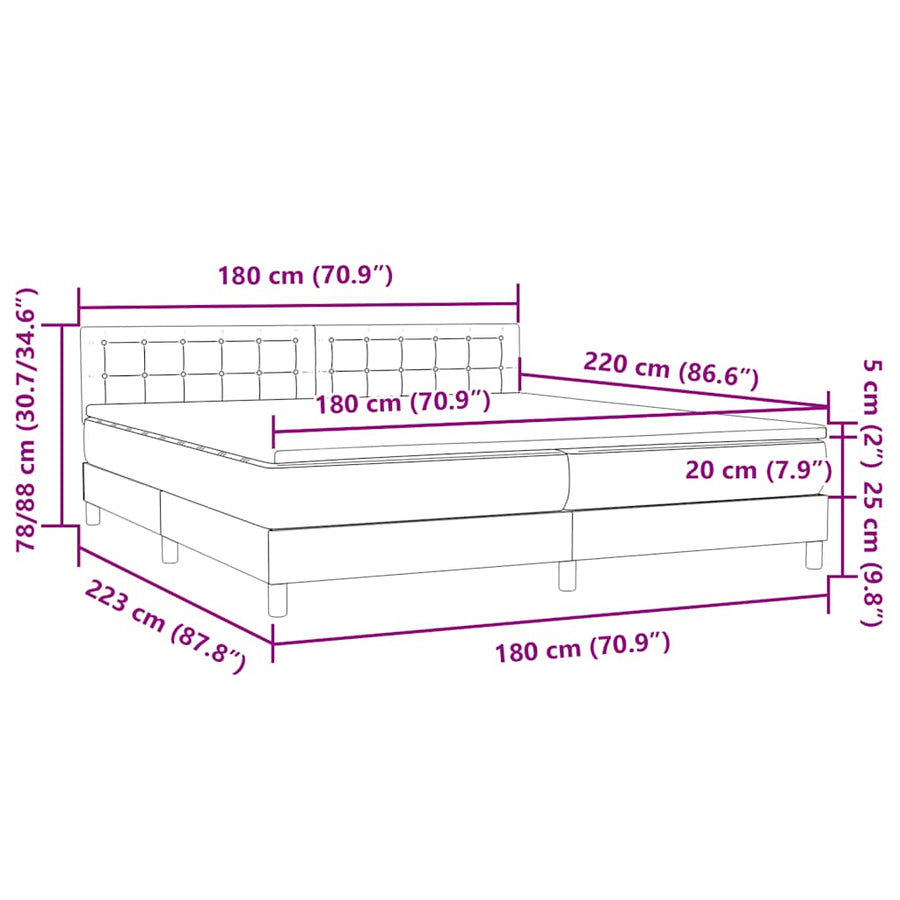 Boxspring Met Matras Fluweel 180 x 220 cm Donkergroen