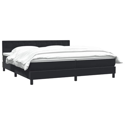 Boxspring met matras fluweel zwart 200x220 cm