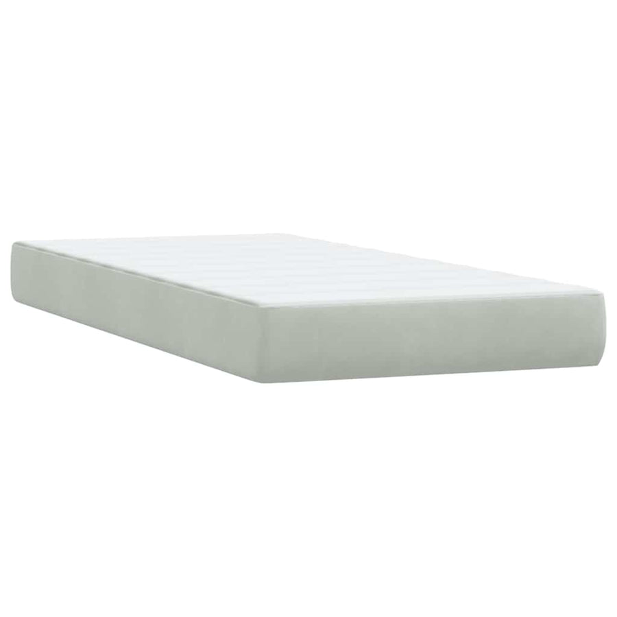 Boxspring met matras en LED fluweel lichtgrijs 80x210 cm