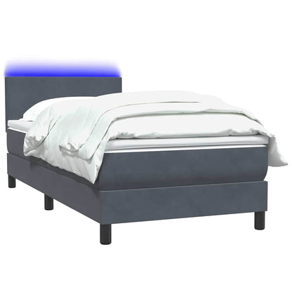 Boxspring met matras en LED fluweel donkergrijs 80x210 cm