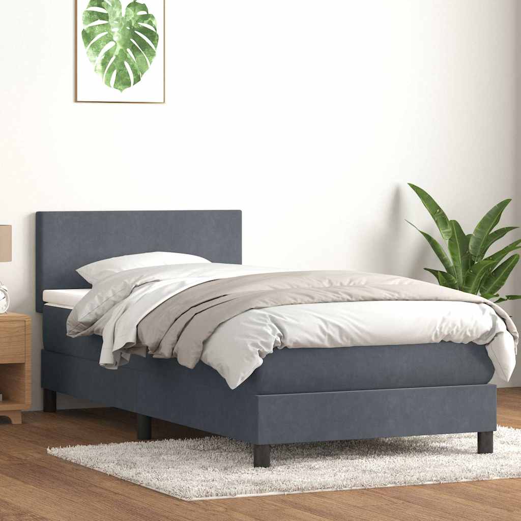 Boxspring met matras en LED fluweel donkergrijs 80x210 cm