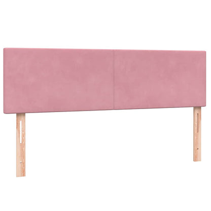 Boxspring met matras en LED fluweel roze 140x210 cm