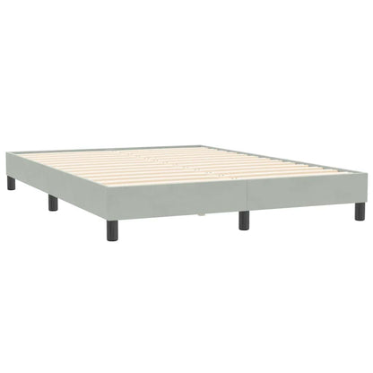 Boxspring met matras en LED fluweel lichtgrijs 160x210 cm