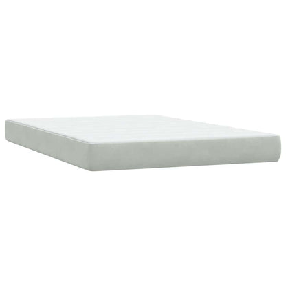 Boxspring met matras en LED fluweel lichtgrijs 160x210 cm