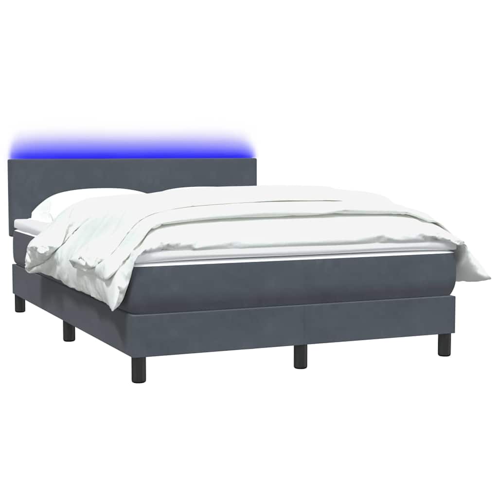 Boxspring met matras en LED fluweel donkergrijs 160x210 cm