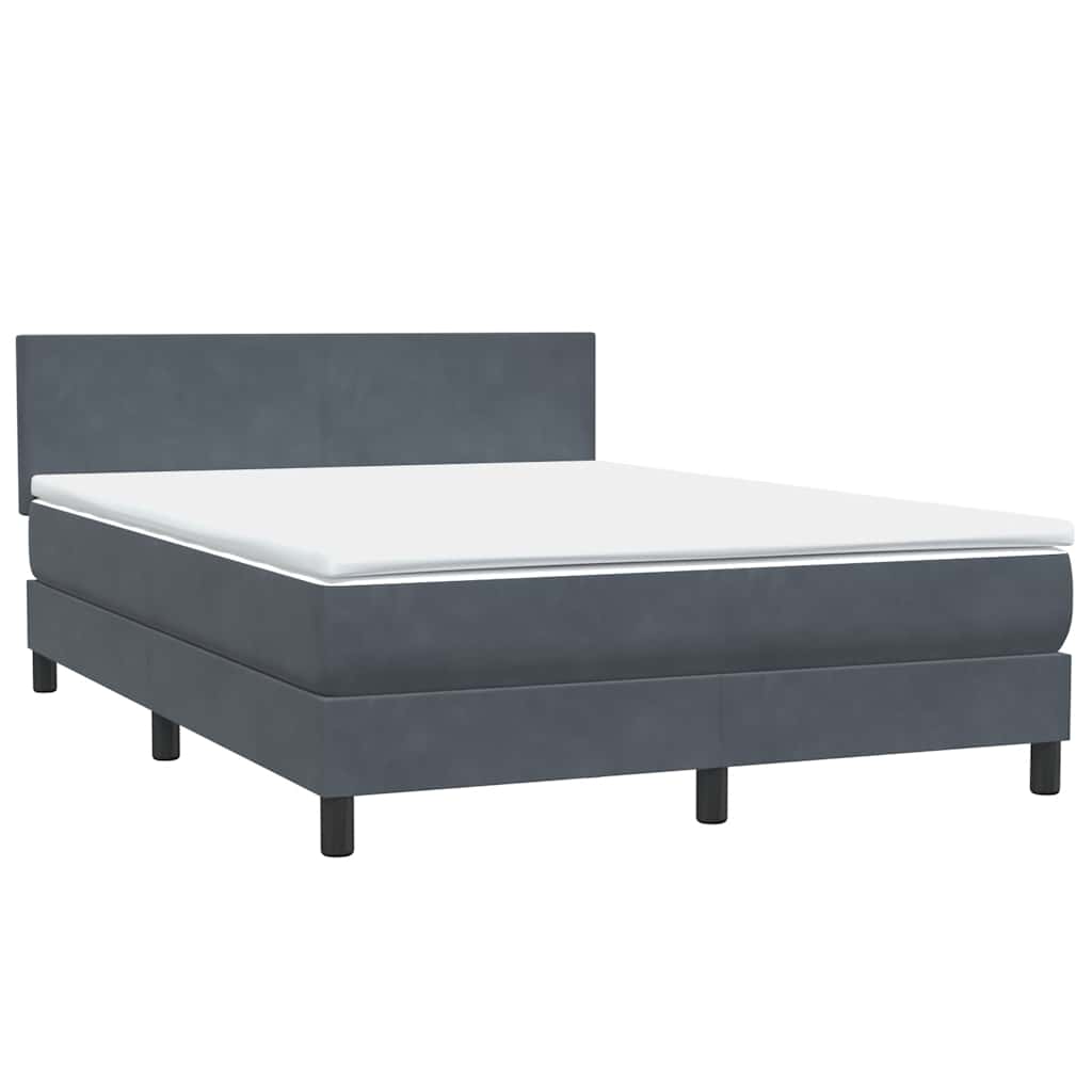 Boxspring met matras en LED fluweel donkergrijs 160x210 cm