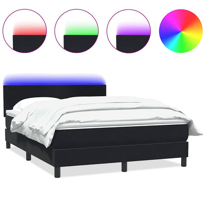 Boxspring met matras en LED fluweel zwart 160x210 cm