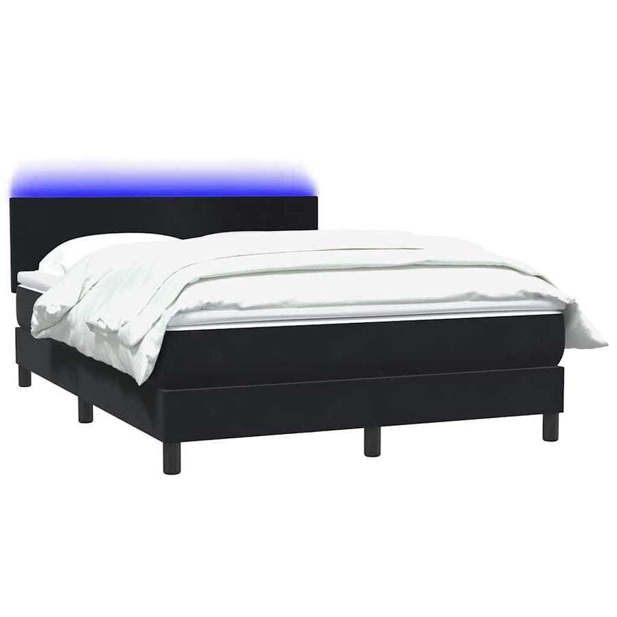 Boxspring met matras en LED fluweel zwart 160x210 cm