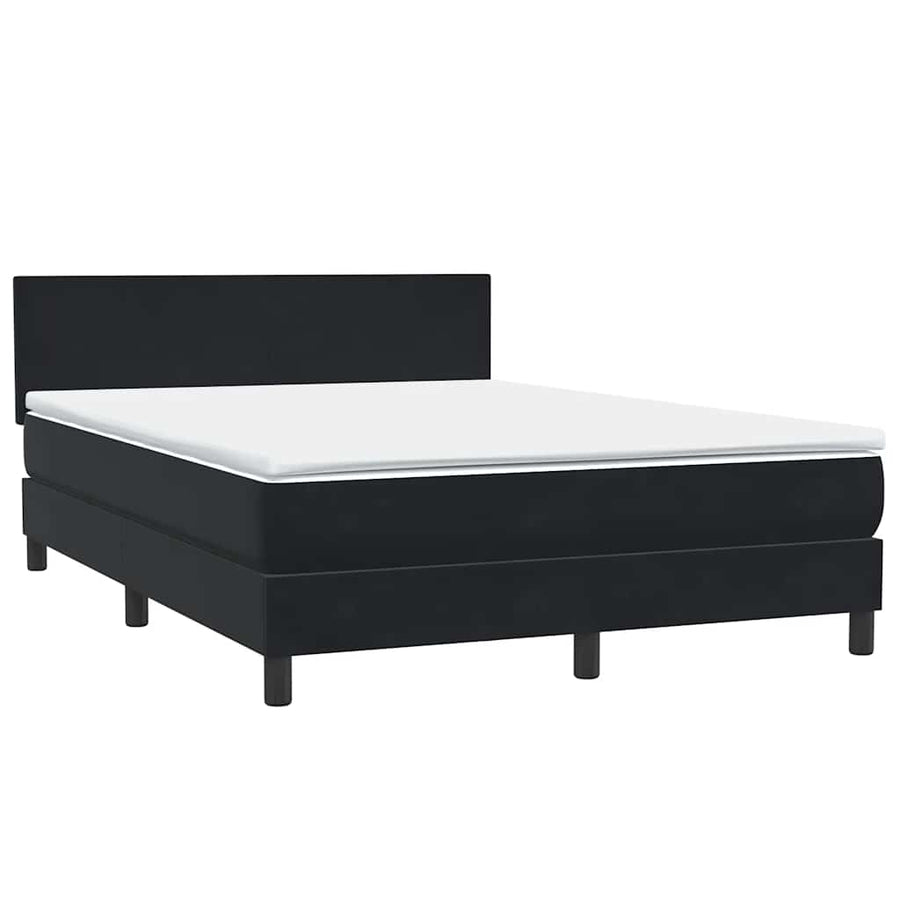 Boxspring met matras en LED fluweel zwart 160x210 cm