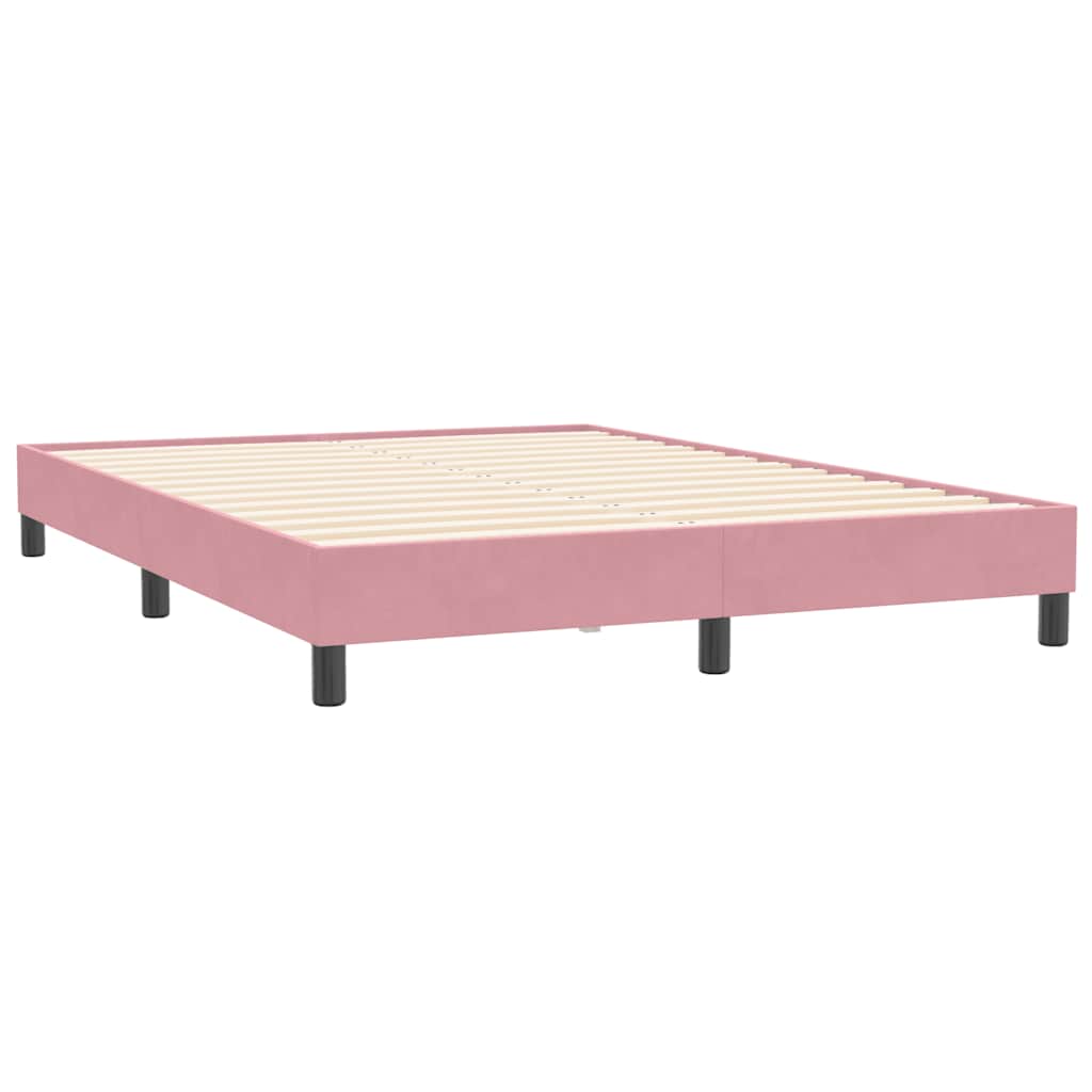 Boxspring met matras en LED fluweel roze 160x210 cm