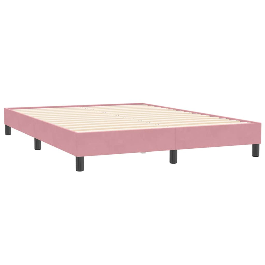Boxspring met matras en LED fluweel roze 160x210 cm