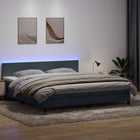 Boxspring 180x210 cm donkergrijs fluweel met matras en LED