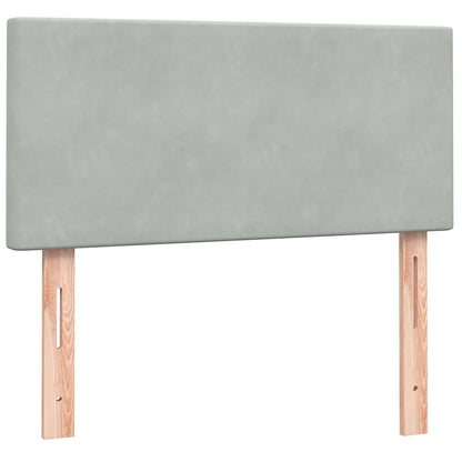 Boxspring met matras en LED fluweel lichtgrijs 80x220 cm