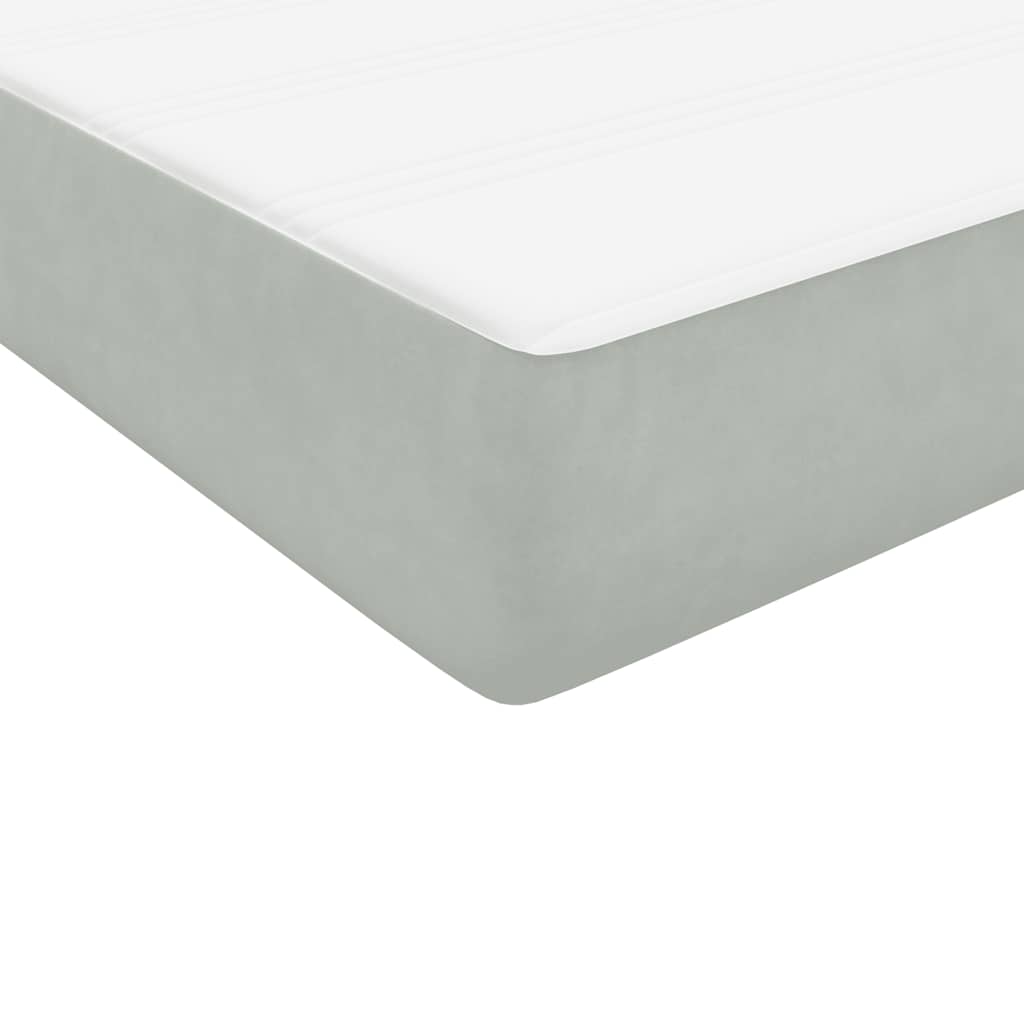 Boxspring met matras en LED fluweel lichtgrijs 80x220 cm
