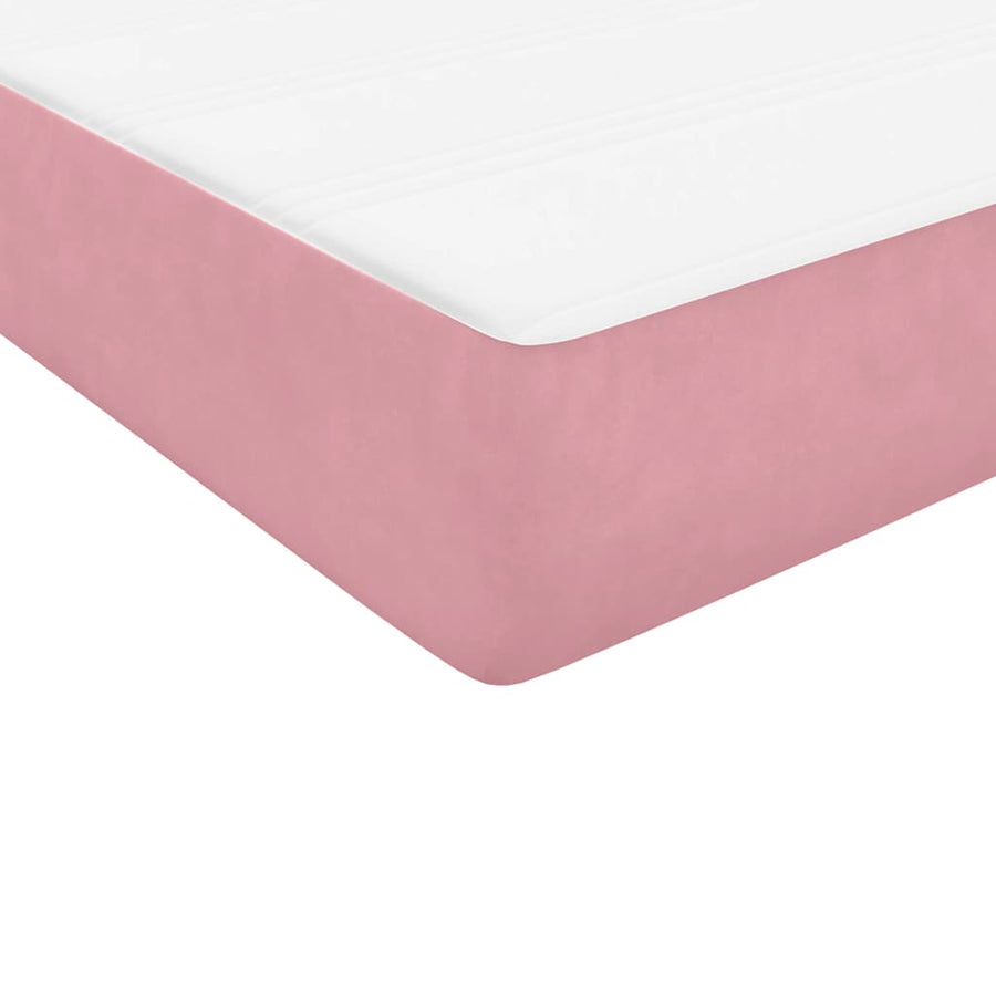 Boxspring met matras en LED fluweel roze 80x220 cm