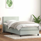 Boxspring 90x220 cm lichtgrijs met matras LED