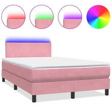 Boxspring met matras fluweel roze 120x220 cm