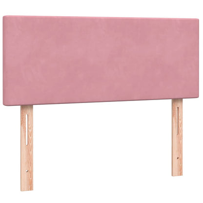 Boxspring met matras fluweel roze 120x220 cm
