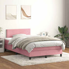 Boxspring met matras 120x220 cm fluweel roze